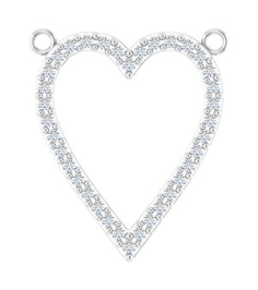 88611 Necklace Center Set Platinum Round Natural Diamond 19.7 X 16.7 Mm 1.2Mm 14 Ctw I1, G-H Polished 14 Ctw Natural Diamond Heart Necklace Center