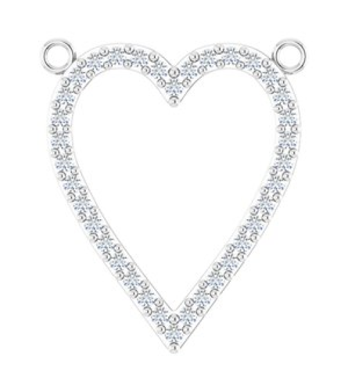 88611 Necklace Center Set Platinum Round Natural Diamond 19.7 X 16.7 Mm 1.2Mm 14 Ctw I1, G-H Polished 14 Ctw Natural Diamond Heart Necklace Center