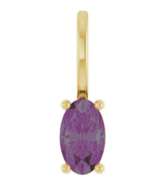 88601 Pendant Set 14K Yellow Oval Lab-Grown Alexandrite 5 X 3 Mm Polished Lab-Grown Alexandrite Solitaire Charm Pendant