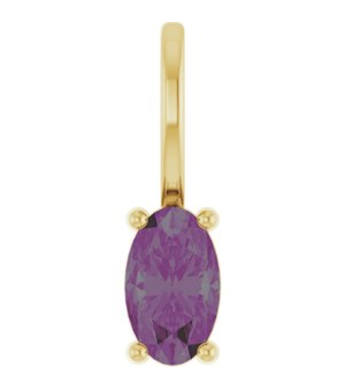88601 Pendant Set 14K Yellow Oval Lab-Grown Alexandrite 5 X 3 Mm Polished Lab-Grown Alexandrite Solitaire Charm Pendant
