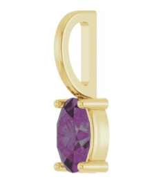 88601 Pendant Set 14K Yellow Oval Lab-Grown Alexandrite 5 X 3 Mm Polished Lab-Grown Alexandrite Solitaire Charm Pendant