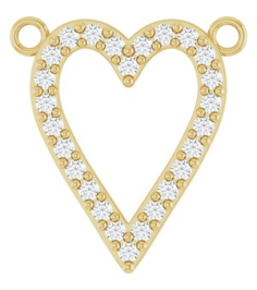 88611 Necklace Center Set 14K Yellow Round Natural Diamond 14 X 13.6 Mm 1.2Mm 16 Ctw I1, G-H Polished 16 Ctw Natural Diamond Heart Necklace Center