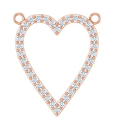 88611 Necklace Center Set 14K Rose Round Natural Diamond 19.7 X 16.7 Mm 1.2Mm 14 Ctw I1, G-H Polished 14 Ctw Natural Diamond Heart Necklace Center