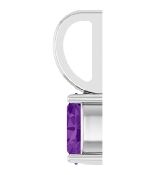 88601 Pendant Set Platinum Oval Natural Amethyst 5 X 3 Mm Polished Natural Amethyst Solitaire Charm Pendant