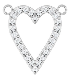 88611 Necklace Center Set Platinum Round Natural Diamond 14 X 13.6 Mm 1.2Mm 16 Ctw I1, G-H Polished 16 Ctw Natural Diamond Heart Necklace Center