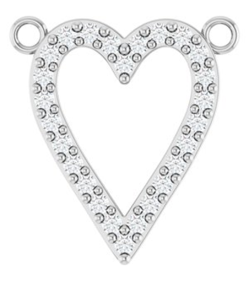 88611 Necklace Center Set Platinum Round Natural Diamond 14 X 13.6 Mm 1.2Mm 16 Ctw I1, G-H Polished 16 Ctw Natural Diamond Heart Necklace Center