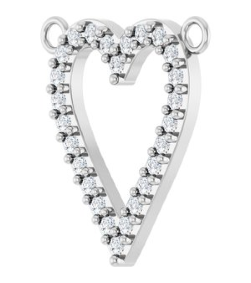 88611 Necklace Center Set Platinum Round Natural Diamond 14 X 13.6 Mm 1.2Mm 16 Ctw I1, G-H Polished 16 Ctw Natural Diamond Heart Necklace Center