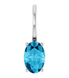 88601 Pendant Set Platinum Oval Natural Aquamarine 6 X 4 Mm Polished Natural Aquamarine Solitaire Charm Pendant