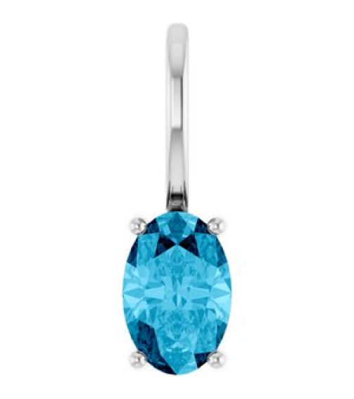 88601 Pendant Set Platinum Oval Natural Aquamarine 6 X 4 Mm Polished Natural Aquamarine Solitaire Charm Pendant