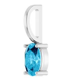 88601 Pendant Set Platinum Oval Natural Aquamarine 6 X 4 Mm Polished Natural Aquamarine Solitaire Charm Pendant