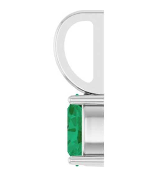 88601 Pendant Set Sterling Silver Oval Natural Emerald 5 X 3 Mm Polished Natural Emerald Solitaire Charm Pendant