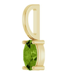 88601 Pendant Set 14K Yellow Oval Natural Peridot 5 X 3 Mm Polished Natural Peridot Solitaire Charm Pendant