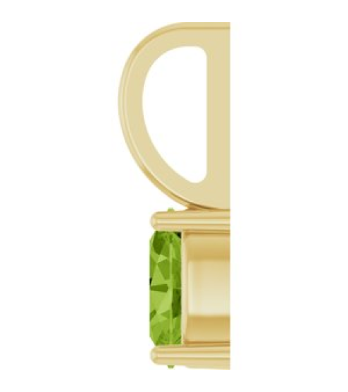 88601 Pendant Set 14K Yellow Oval Natural Peridot 5 X 3 Mm Polished Natural Peridot Solitaire Charm Pendant
