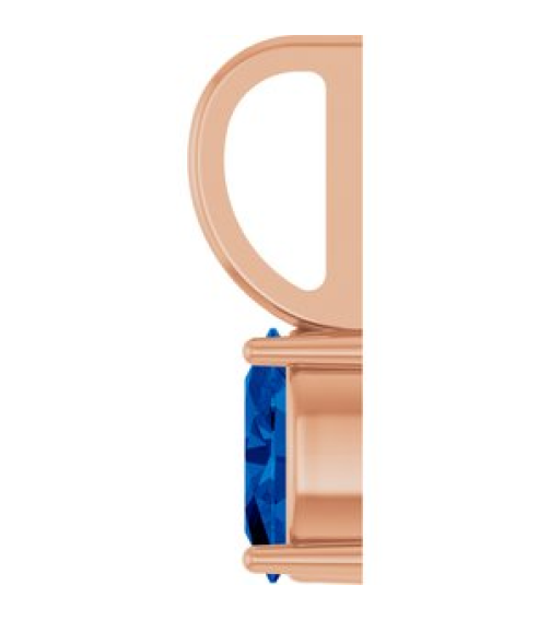 88601 Pendant Set 14K Rose Oval Natural Blue Sapphire 6 X 4 Mm Polished Natural Blue Sapphire Solitaire Charm Pendant
