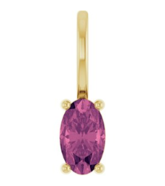 88601 Pendant Set 14K Yellow Oval Natural Pink Tourmaline 5 X 3 Mm Polished Natural Pink Tourmaline Solitaire Charm Pendant