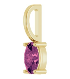 88601 Pendant Set 14K Yellow Oval Natural Pink Tourmaline 5 X 3 Mm Polished Natural Pink Tourmaline Solitaire Charm Pendant