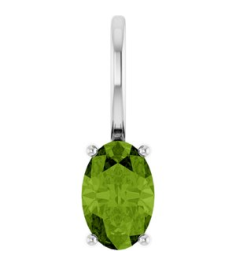 88601 Pendant Set Sterling Silver Oval Natural Peridot 6 X 4 Mm Polished Natural Peridot Solitaire Charm Pendant