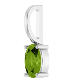 88601 Pendant Set Sterling Silver Oval Natural Peridot 6 X 4 Mm Polished Natural Peridot Solitaire Charm Pendant