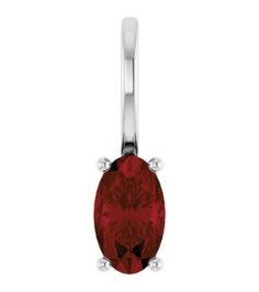 88601 Pendant Set Sterling Silver Oval Natural Mozambique Garnet 5 X 3 Mm Polished Natural Mozambique Garnet Solitaire Charm Pendant