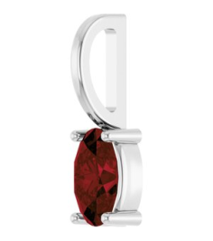 88601 Pendant Set Sterling Silver Oval Natural Mozambique Garnet 5 X 3 Mm Polished Natural Mozambique Garnet Solitaire Charm Pendant