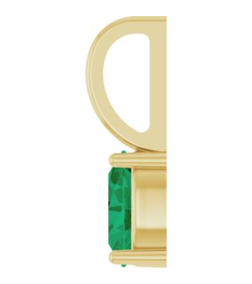 88601 Pendant Set 14K Yellow Oval Lab-Grown Emerald 5 X 3 Mm Polished Lab-Grown Emerald Solitaire Charm Pendant