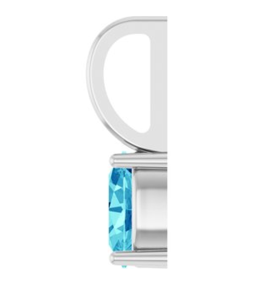 88601 Pendant Set Platinum Oval Natural Blue Zircon 5 X 3 Mm Polished Natural Zircon Solitaire Charm Pendant