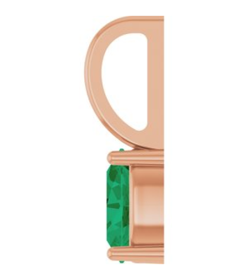 88601 Pendant Set 14K Rose Oval Natural Emerald 5 X 3 Mm Polished Natural Emerald Solitaire Charm Pendant