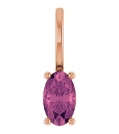 88601 Pendant Set 14K Rose Oval Natural Pink Tourmaline 5 X 3 Mm Polished Natural Pink Tourmaline Solitaire Charm Pendant