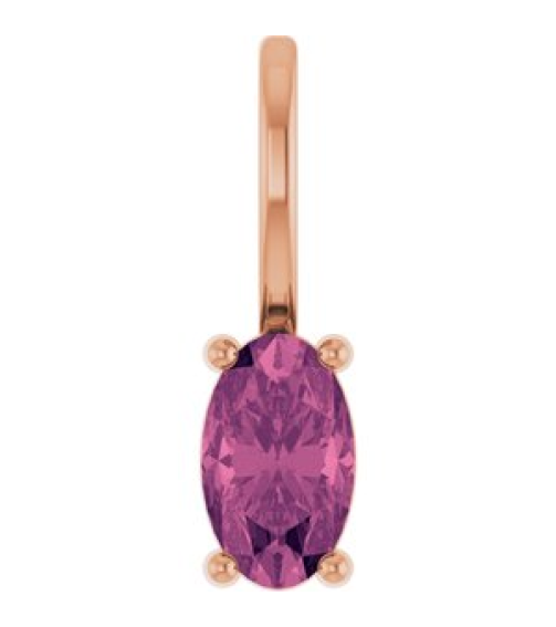 88601 Pendant Set 14K Rose Oval Natural Pink Tourmaline 5 X 3 Mm Polished Natural Pink Tourmaline Solitaire Charm Pendant