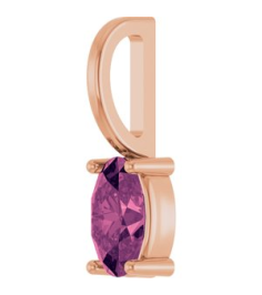 88601 Pendant Set 14K Rose Oval Natural Pink Tourmaline 5 X 3 Mm Polished Natural Pink Tourmaline Solitaire Charm Pendant