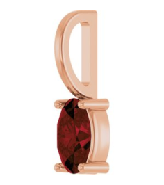88601 Pendant Set 14K Rose Oval Natural Mozambique Garnet 5 X 3 Mm Polished Natural Mozambique Garnet Solitaire Charm Pendant