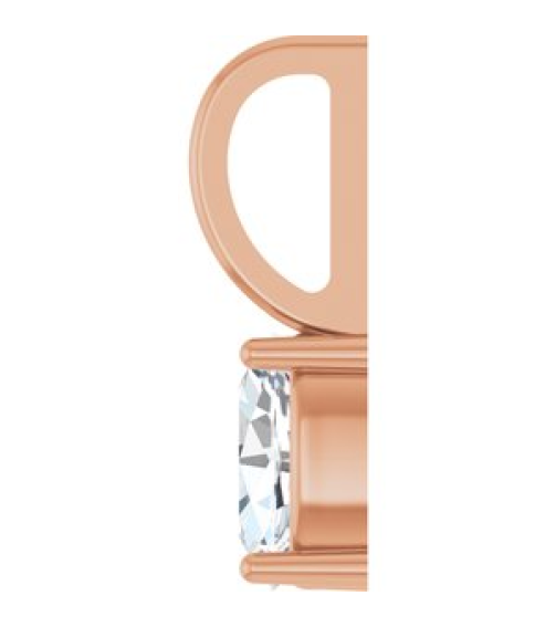 88601 Pendant Set 14K Rose Oval Natural White Sapphire 5 X 3 Mm Polished Natural White Sapphire Solitaire Charm Pendant