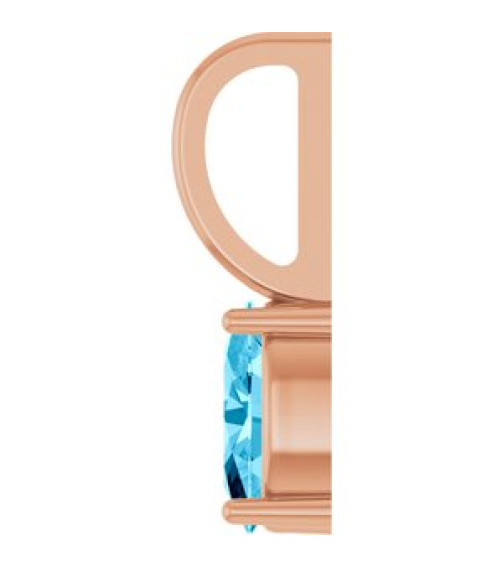 88601 Pendant Set 14K Rose Oval Natural Aquamarine 6 X 4 Mm Polished Natural Aquamarine Solitaire Charm Pendant