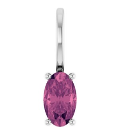 88601 Pendant Set Sterling Silver Oval Natural Pink Tourmaline 5 X 3 Mm Polished Natural Pink Tourmaline Solitaire Charm Pendant