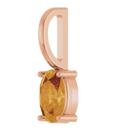 88601 Pendant Set 14K Rose Oval Natural Citrine 6 X 4 Mm Polished Natural Citrine Solitaire Charm Pendant