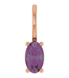 88601 Pendant Set 14K Rose Oval Lab-Grown Alexandrite 5 X 3 Mm Polished Lab-Grown Alexandrite Solitaire Charm Pendant