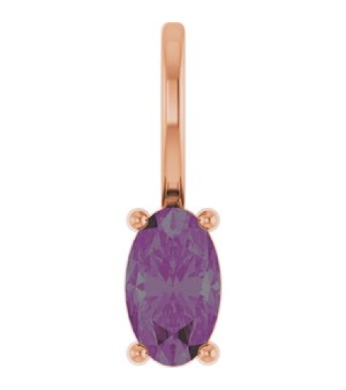 88601 Pendant Set 14K Rose Oval Lab-Grown Alexandrite 5 X 3 Mm Polished Lab-Grown Alexandrite Solitaire Charm Pendant