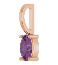 88601 Pendant Set 14K Rose Oval Lab-Grown Alexandrite 5 X 3 Mm Polished Lab-Grown Alexandrite Solitaire Charm Pendant