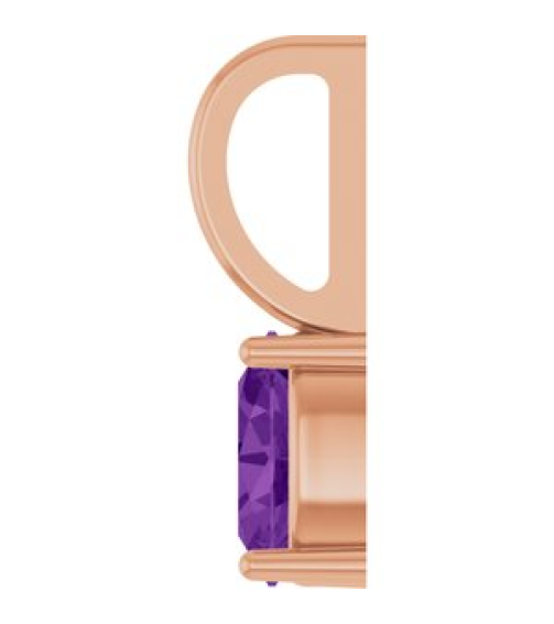 88601 Pendant Set 14K Rose Oval Natural Amethyst 5 X 3 Mm Polished Natural Amethyst Solitaire Charm Pendant