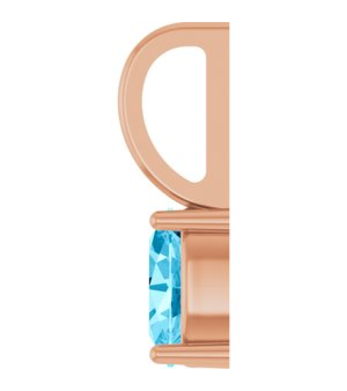 88601 Pendant Set 14K Rose Oval Natural Aquamarine 5 X 3 Mm Polished Natural Aquamarine Solitaire Charm Pendant