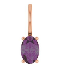88601 Pendant Set 14K Rose Oval Lab-Grown Alexandrite 6 X 4 Mm Polished Lab-Grown Alexandrite Solitaire Charm Pendant