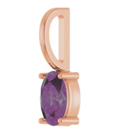 88601 Pendant Set 14K Rose Oval Lab-Grown Alexandrite 6 X 4 Mm Polished Lab-Grown Alexandrite Solitaire Charm Pendant