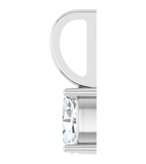 88601 Pendant Set Sterling Silver Oval Natural White Sapphire 5 X 3 Mm Polished Natural White Sapphire Solitaire Charm Pendant