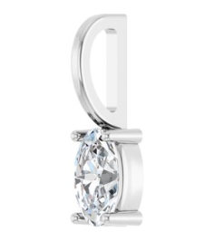 88601 Pendant Set Sterling Silver Oval Natural White Sapphire 5 X 3 Mm Polished Natural White Sapphire Solitaire Charm Pendant