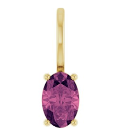 88601 Pendant Set 14K Yellow Oval Natural Pink Tourmaline 6 X 4 Mm Polished Natural Pink Tourmaline Solitaire Charm Pendant