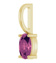 88601 Pendant Set 14K Yellow Oval Natural Pink Tourmaline 6 X 4 Mm Polished Natural Pink Tourmaline Solitaire Charm Pendant