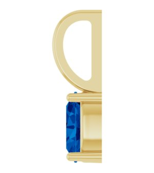 88601 Pendant Set 14K Yellow Oval Lab-Grown Blue Sapphire 5 X 3 Mm Polished Lab-Grown Blue Saphire Solitaire Charm Pendant