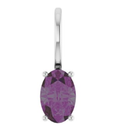 88601 Pendant Set Platinum Oval Lab-Grown Alexandrite 6 X 4 Mm Polished Lab-Grown Alexandrite Solitaire Charm Pendant