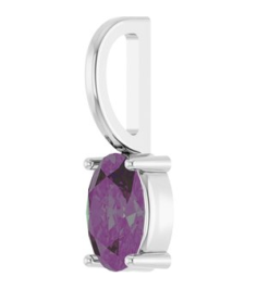 88601 Pendant Set Platinum Oval Lab-Grown Alexandrite 6 X 4 Mm Polished Lab-Grown Alexandrite Solitaire Charm Pendant