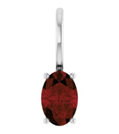 88601 Pendant Set Sterling Silver Oval Natural Mozambique Garnet 6 X 4 Mm Polished Natural Mozambique Garnet Solitaire Charm Pendant